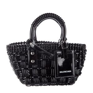 BALENCIAGA XXS BISTRO BASKET BAG w/ STRAP - BLACK - NEW UNUSED w/ BOX & DUSTBAG